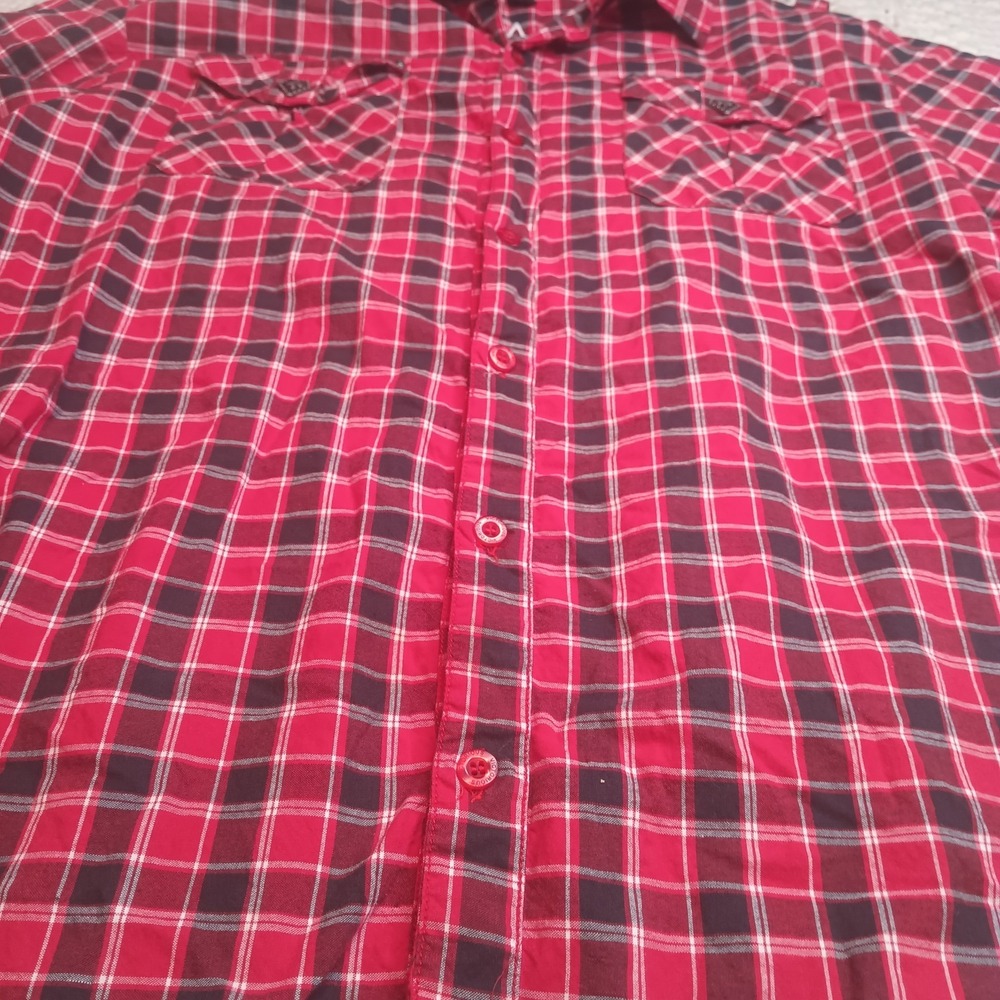 Victorious Urban Couture Embroidered Button Up Shirt Mens 2X Y2K Gingham Plaid - Picture 8 of 12